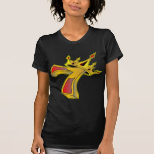 T-shirt Nombre chanceux 7 avec le tatouage de couronne