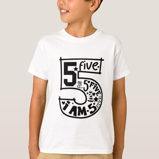 T-shirt Nombre d'anniversaire pour les garçons - 5 ans (Devant)