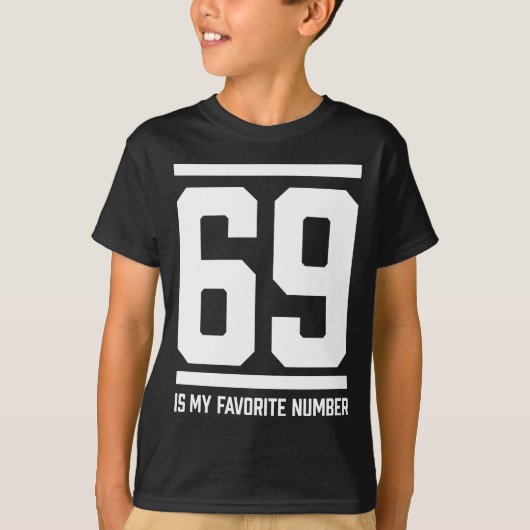 T-shirt Nombre de 69 favoris (Devant)