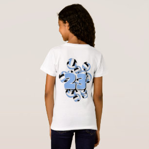 T-Shirt nombre jersey en cluster lt bleu noir volleyballs