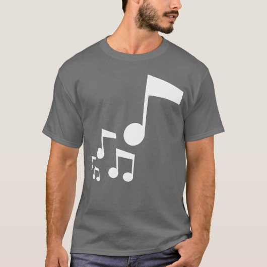 T-shirt Nombreuses notes musicales Instrument de musique S (Devant)