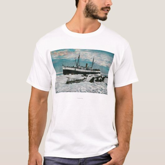 T-shirt Nome, vue de l'Alaska du vapeur sur le bord de (Devant)