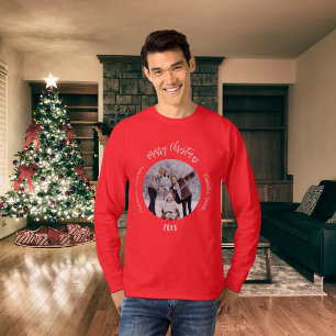 T-shirt Noms de famille rouge de Noël pour hommes