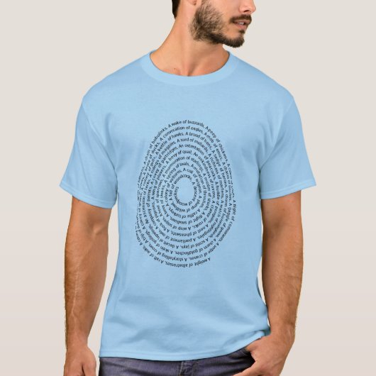 T-shirt Noms de groupe d'oiseau dans une forme d'oeufs (Devant)