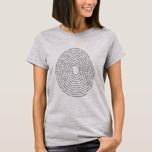T-shirt Noms De Groupe D'Oiseaux Dans Une Forme D'Oeuf (Devant)