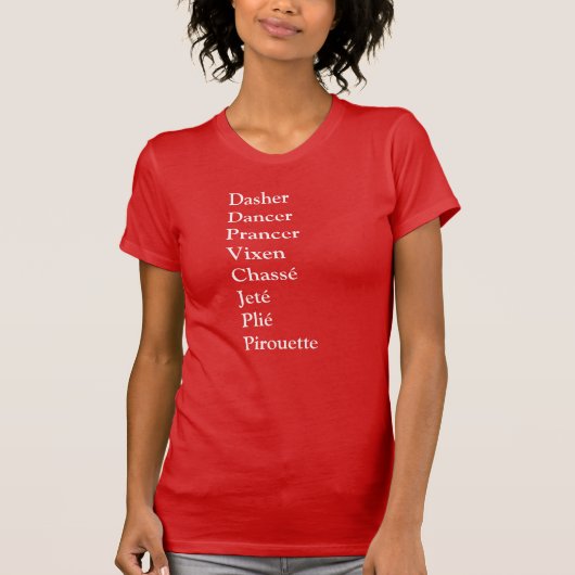 T-shirt Noms des rennes des danseurs de ballet (Devant)