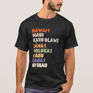 T-shirt Noms et couleurs de l'île d'Hawaiian
