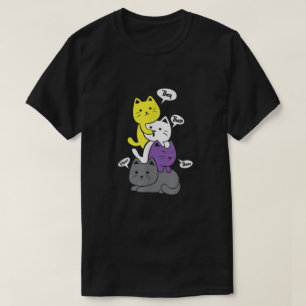 T-shirt Non-binaire Ils Leur Eux Meow mignon Non Binary Fl