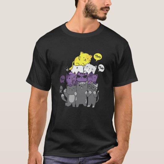 T-shirt Non-binaire Ils Leur Les Mêmes Non-Binary Fla (Devant)