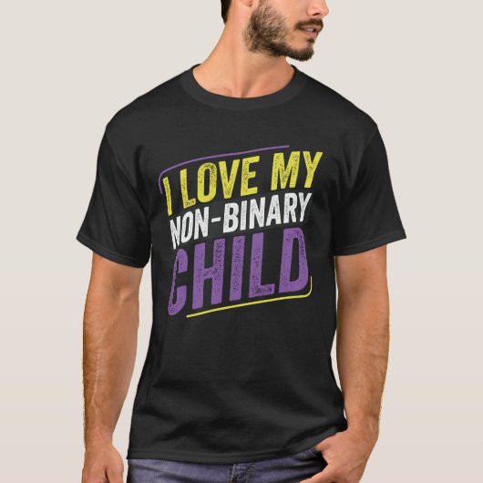 T-shirt Non binaire J'aime mon enfant non binaire Mère LGB (Devant)