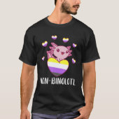 T-shirt Non Binary Axolotl Heart LGBT Nonbinary Flag Gende (Devant)