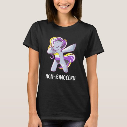 T-shirt Non Binary Dabbing Unicorn LGBT Pride non binaire (Devant)