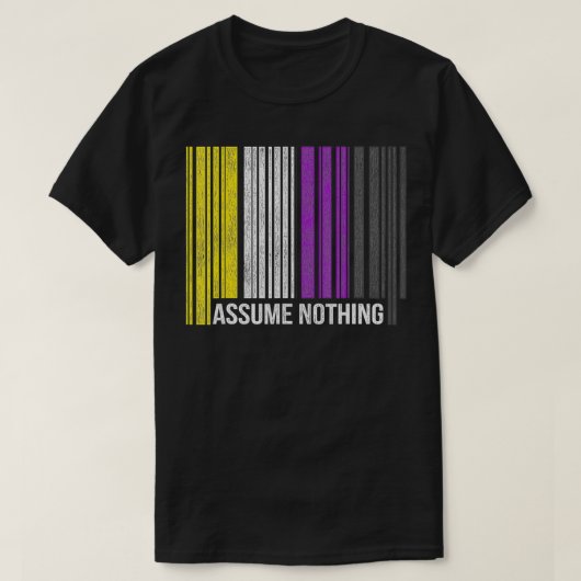 T-shirt Non Binary Pride Flag Barcode Agender Genderfluid (Design devant)