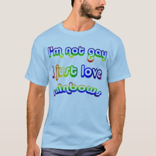 T-shirt non gai mais d'amour d'arcs-en-ciel