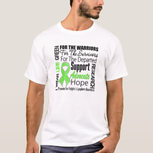 T-shirt Non HOMMAGE de ruban de vert de chaux de lymphome