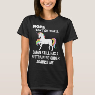 T-shirt Non, je ne peux pas aller en enfer satan a encore