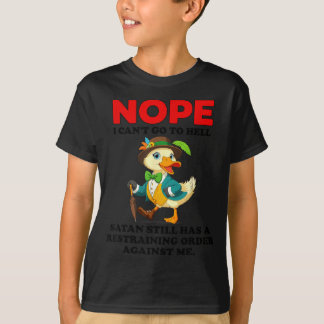 T-shirt Non je ne peux pas aller en enfer Satan a une ordo