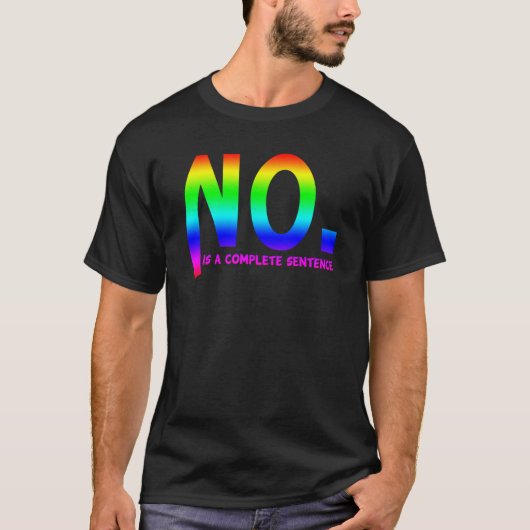T-shirt Non. Le Sticker De Phrase Complet (Devant)