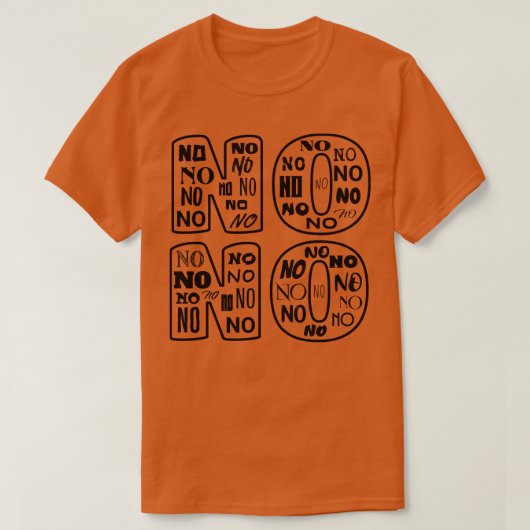 T-shirt Non Non Non Non Non Non Non Négatif Noir Impressio (Design devant)