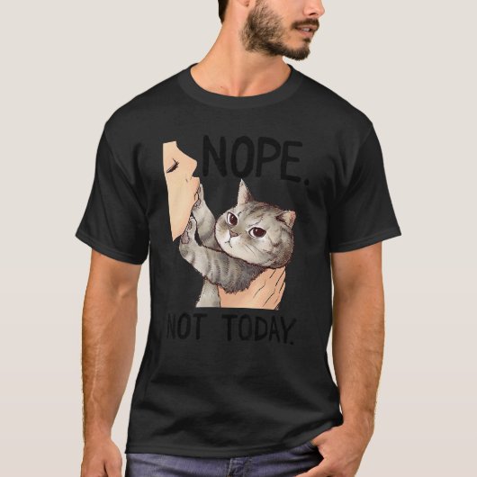 T-shirt Non Pas Aujourd'Hui Baiser Chat (Devant)