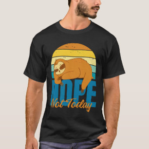 T-shirt Non Pas Aujourd'Hui Lazy Sloth Retro Vintage Sunse