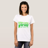 T-shirt Non ruban de fleur de survivant de lymphome de (Devant entier)