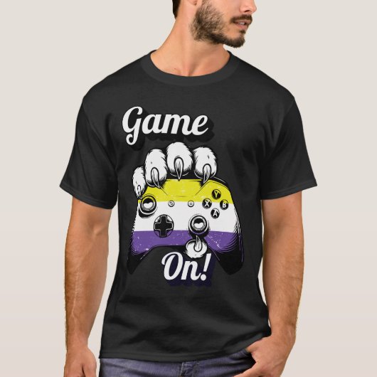 T-shirt Nonbinary Pride Game On Tiger Paw Controller Shirt (Devant)