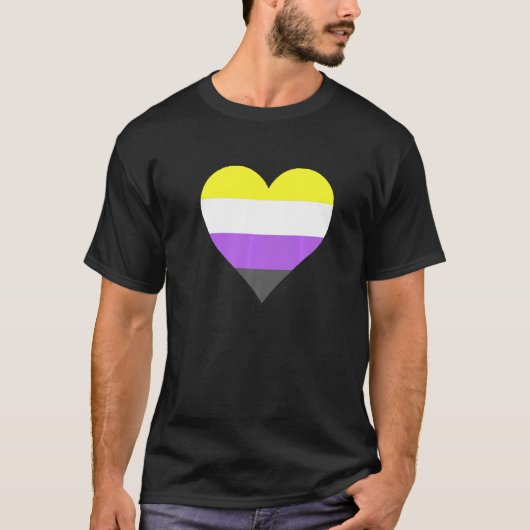 T-shirt Nonbinary Pride LGBT Nonbinary Heart Nonbinary Fla (Devant)