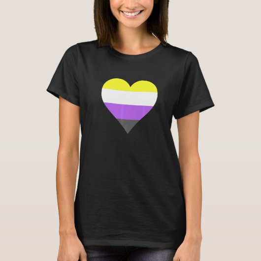 T-shirt Nonbinary Pride LGBT Nonbinary Heart Nonbinary Fla (Devant)