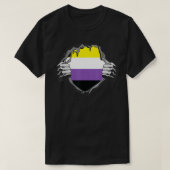 T-shirt Nonbinary Pride Non Binary Nonbinary Enby Flag  (Design devant)