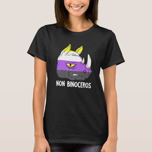 T-shirt Nonbinary Rhinoceros LGBTQ Nonbinary Flag Nonbinar (Devant)