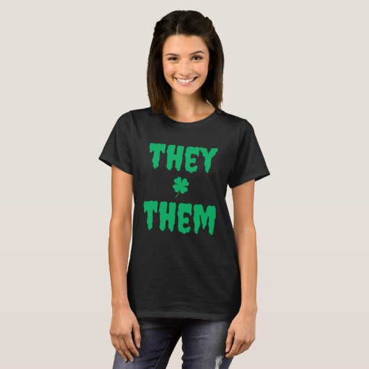T-shirt Nonbinary St Patrick's Day Goth Funny Shamrock The (Devant entier)