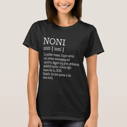 T-shirt Noni Definition Grandma Announcement Gift Noni (Devant)
