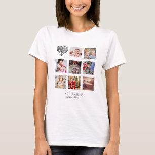 T-shirt NONNA 8 x Collage photo Petits-enfants arbre généa