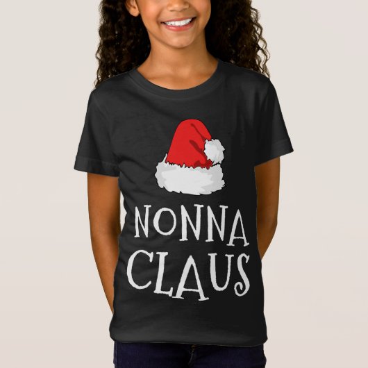 T-Shirt Nonna Claus Noël Casquette Famille Pj Groupe de ju (Devant)