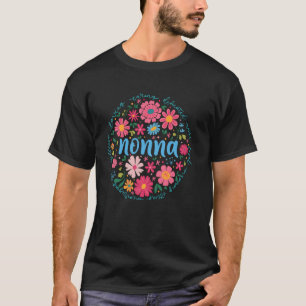 T-shirt Nonna Fête des Mères pour grand-mère florale Fleur