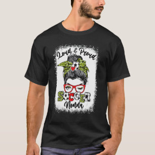 T-shirt Nonna Messy Bun Bleached Soccer Loud Et Fière