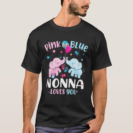 T-shirt Nonna Rose Ou Bleue Vous Aime Genre Révéler Elepha (Devant)