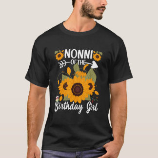 T-shirt Nonni De L'Anniversaire Fille Tournesol Fête Famil