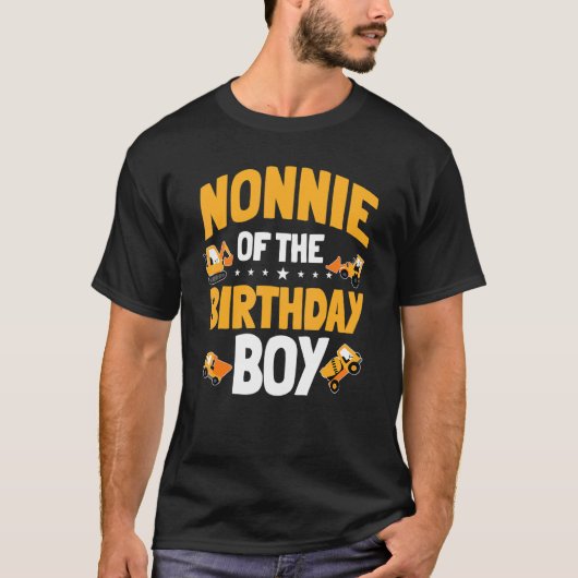 T-shirt Nonnie De L'Anniversaire Boy Construction Ouvrier  (Devant)