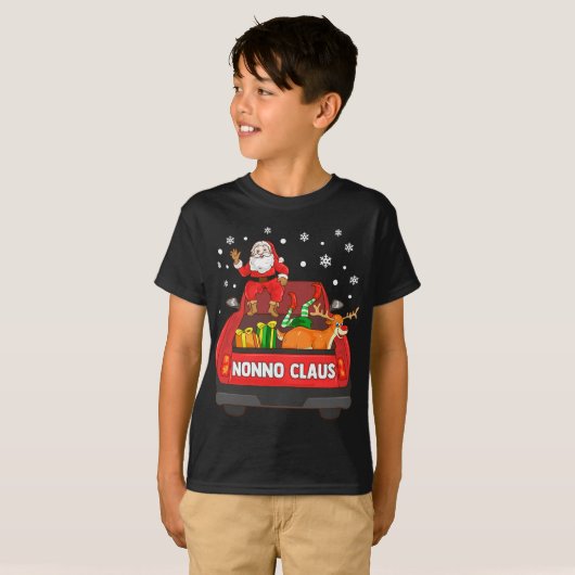 T-shirt Nonno Claus Camion Rouge Père Noël Reindeer Elf No (Devant entier)
