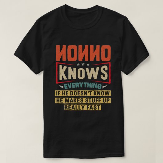 T-shirt Nonno Sait Tout Amusant Retro Grand-Père Cadeau (Design devant)