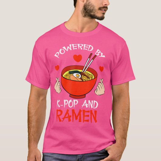 T-shirt Noodles Lovers Cute Powered By K-Pop And Ramen (Devant)
