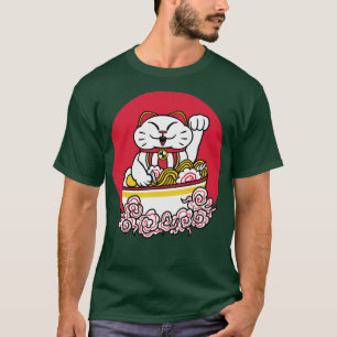 T-shirt Noodles Ramen Neko Cat KawaiiOtaku Japonais