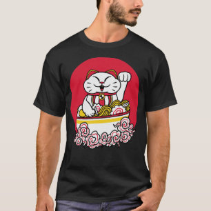 T-shirt Noodles Ramen Neko Cat KawaiiOtaku Japonais