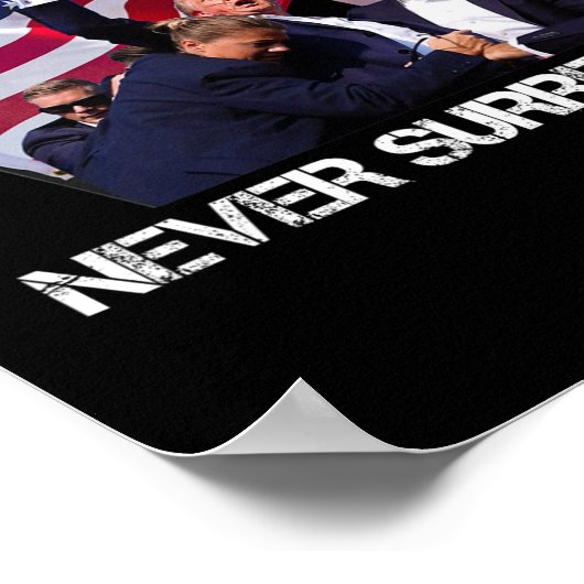 T-shirt nooit afgeven poster (Hoek)