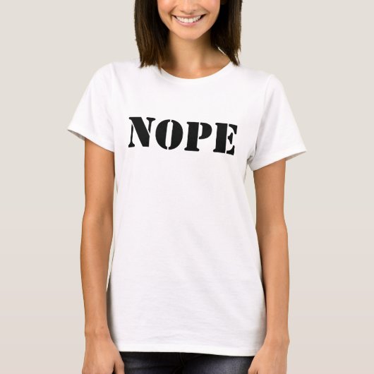 T-shirt "Nope Chic : Women's White Basic" (Devant)
