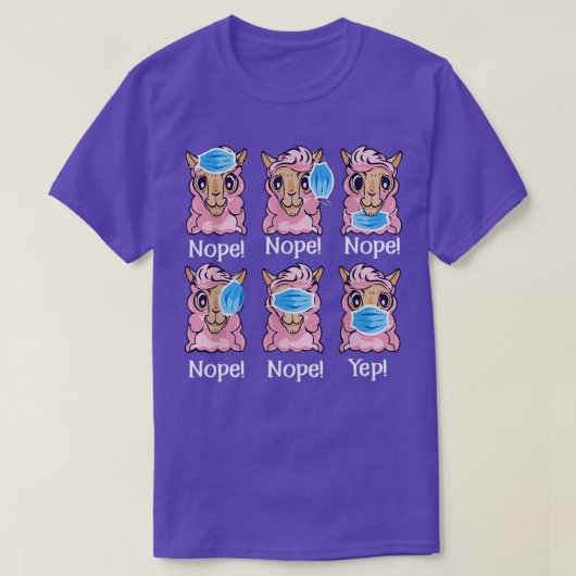 T-shirt Nope Facemask 100 Jours De L'Enseignant Llama (Design devant)