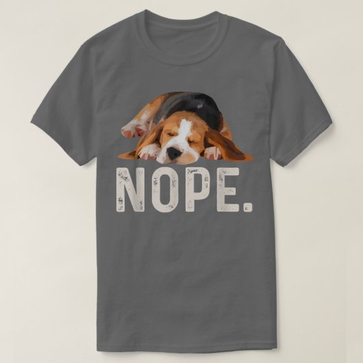 T-shirt Nope Lazy Beagle (Design devant)