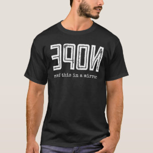 T-shirt NOPE lire ceci dans miroir vintage typographie rét